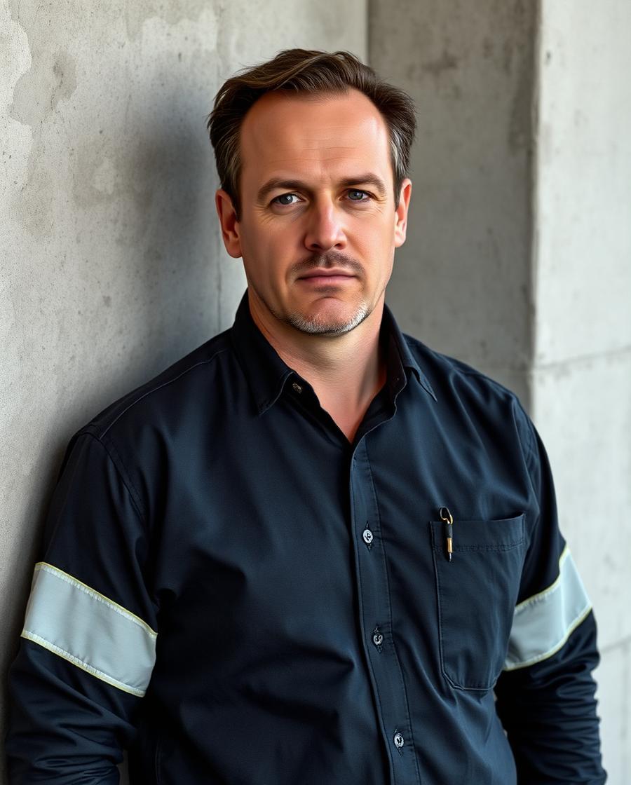 Retrato editorial de Marc Puig frente a un muro de hormigón